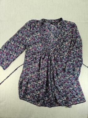 ANA M Floral Delicate Cottagecore Peasant Boho Tunic